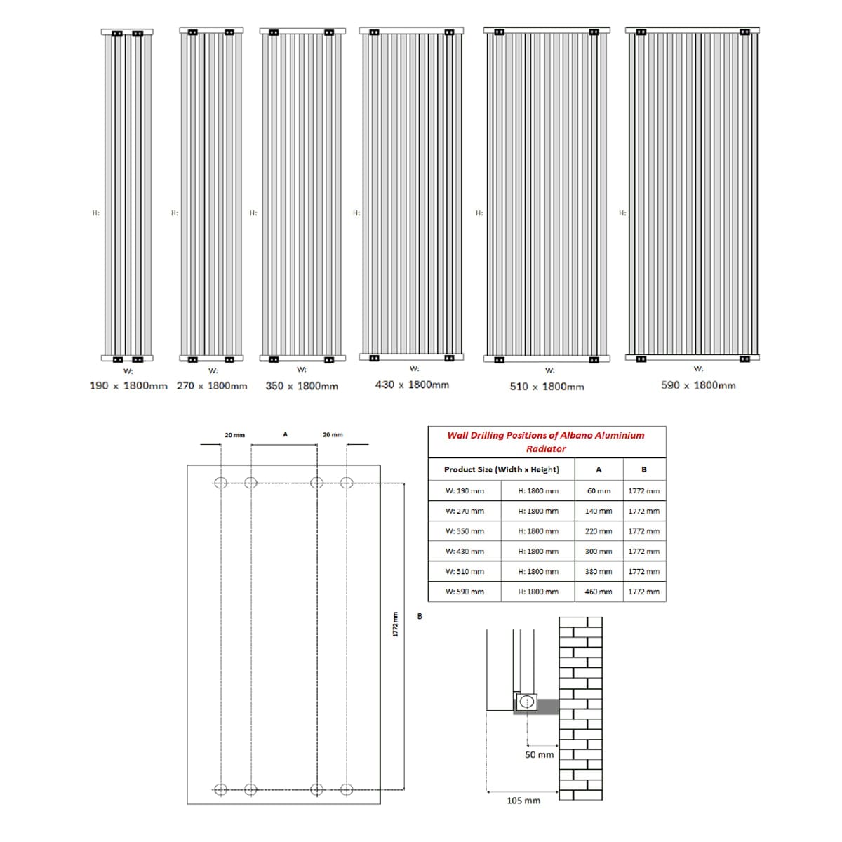 Reina Panel Radiator Reina Albano Central Heating Vertical Designer Radiator