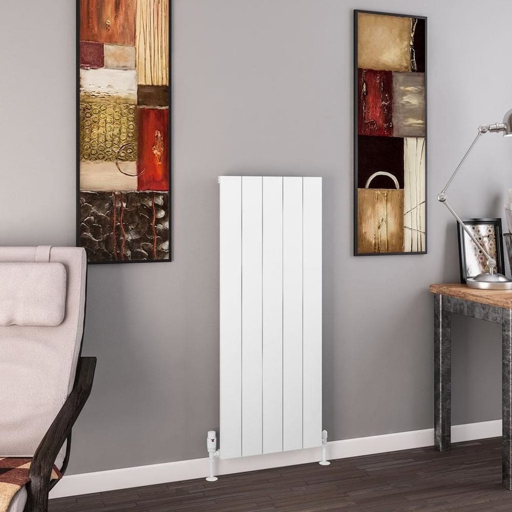 Eastbrook Panel Radiator Eastbrook Charlton Vertical Designer Radiator in Matt White 1200 x 470 / Central Heating