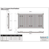 Aquarius Bathrooms Type 11 Aquarius Type 11 Compact Panel Radiator In Gloss White