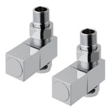 Eastbrook Square Head Straight Manual Radiator Valves Pair - Chrome - 12.038