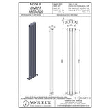 Vogue Column Radiators Vogue Mode II Traditional 2 Column Radiator in Anthracite