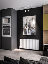 Eastbrook Eastbrook Guardia Straight Horizontal Aluminium in Matt White 600 x 1230 / Dual Fuel