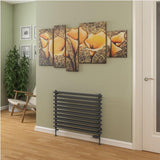Eastbrook Designer Towel Radiator Eastbrook Murano Horizontal Designer Radiator in Matt Anthracite 600 x 800mm