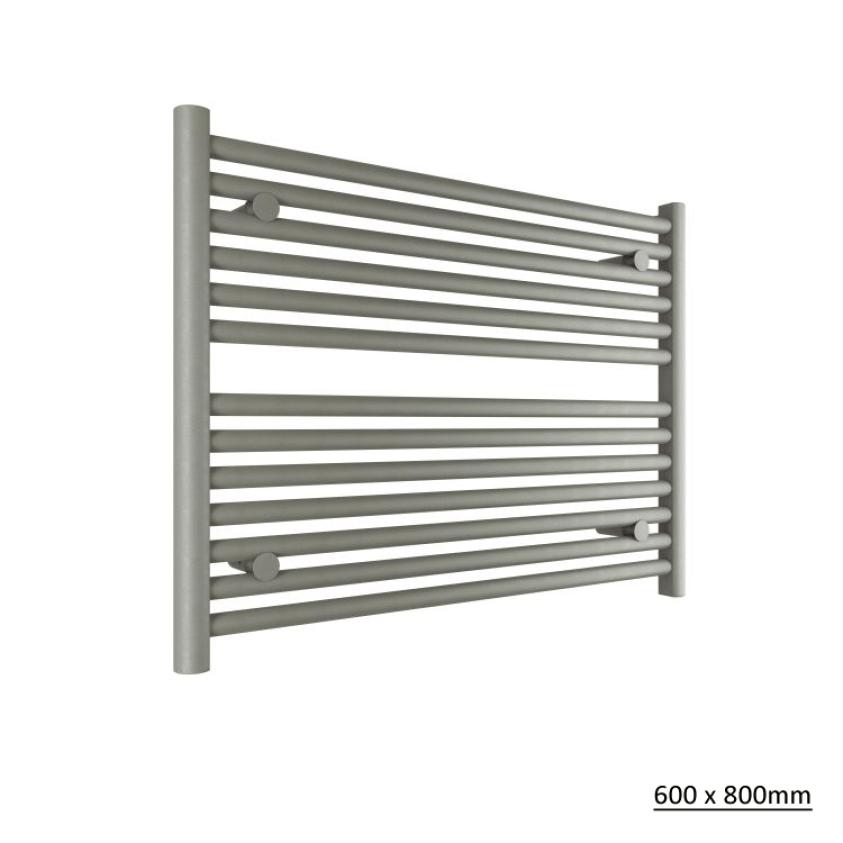 Tissino Ladder Rails Tissino Hugo2 Designer Towel Radiator in Lusso Grey 600 x 800 / Central Heating