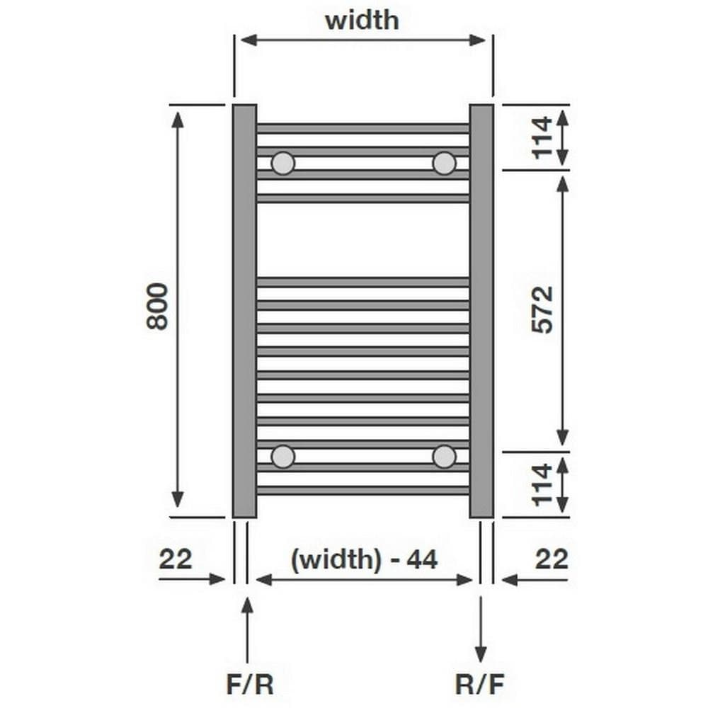 Redroom Ladder Rail Redroom Elite Straight Vertical Heated Towel Rail in Anthracite