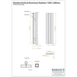 Eastbrook Panel Radiator Eastbrook Charlton Vertical Designer Radiator in Matt White