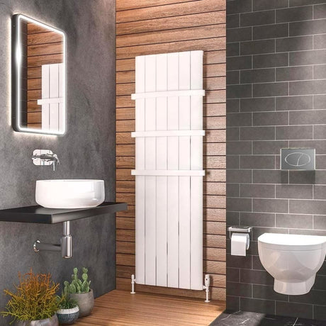 Eastbrook Panel Radiator Eastbrook Peretti Straight Vertical Aluminium Radiator in Matt White 1800 x 565 / Electric Only