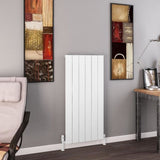 Eastbrook Panel Radiator Eastbrook Charlton Vertical Designer Radiator in Matt White 1200 x 565 / Central Heating