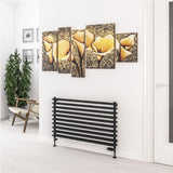 Eastbrook Designer Towel Radiator Eastbrook Murano Horizontal Designer Radiator in Matt Black 600 x 1000mm