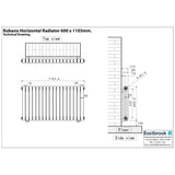 Eastbrook Column Radiators Eastbrook Rubano Straight Horizontal Traditional Column Radiator in Gloss White