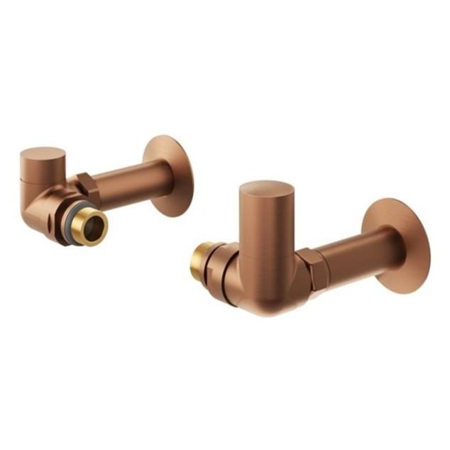 Totally Rads Radiator Valves Crosswater MPRO Corner Radiator Valves Brushed Bronze