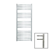 JIS Ladder Rail JIS Sussex Adur Vertical Stainless Steel Curved Heated Towel Rail 1250 x 520mm / Electric Only with Cylindrical Adjustable Element / Polished Chrome