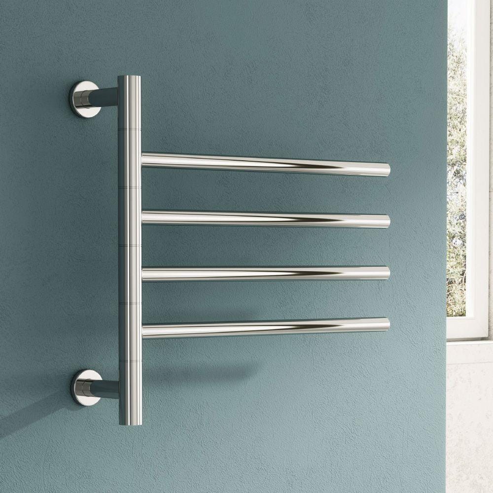 Reina Designer Towel Radiator Reina Rance 455 x 500mm Electric Only Towel Radiator in Polished Stainless Steel