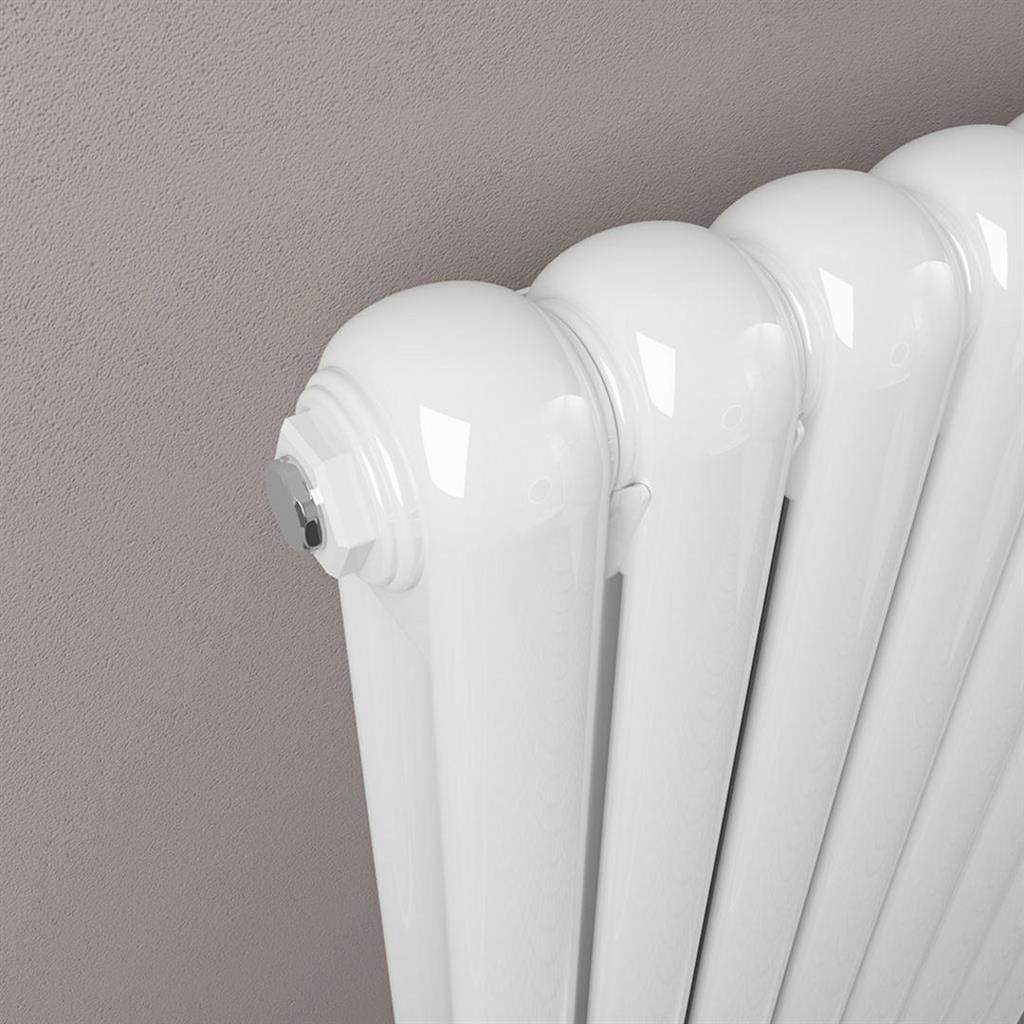 Eastbrook Column Radiators Eastbrook Rubano Straight Horizontal Traditional Column Radiator in Gloss White