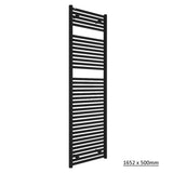 Tissino Ladder Rails Tissino Hugo2 Designer Towel Radiator in Matt Black 1652 x 500 / Central Heating