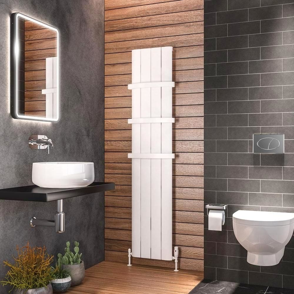 Eastbrook Peretti Straight Vertical Aluminium Radiator in Matt White