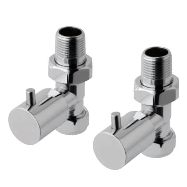 Eastbrook Minimalist Straight Manual Radiator Valves Pair - Chrome - 41.3005
