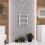 Eastbrook Ladder Rail Eastbrook Wendover Straight Vertical Heated Towel Rail in White 600 x 500 / Central Heating