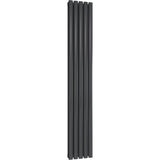 Aquarius Bathrooms Column Radiator Aquarius Athens Double Vertical Column Radiator 1800 x300mm / Anthracite