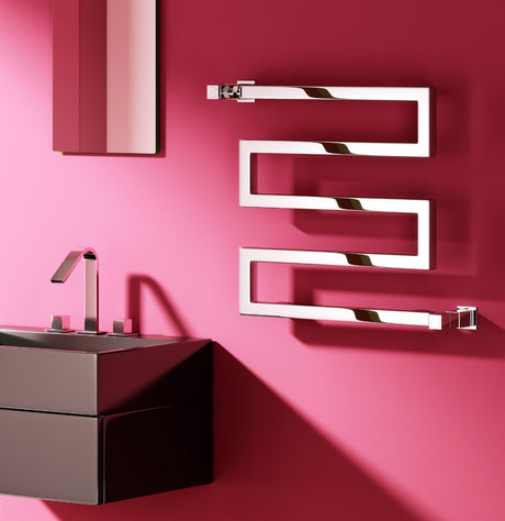 Reina Designer Towel Radiator Reina Serpe S-Shaped Central Heating Towel Radiator 510 x 500mm / Chrome