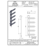 Vogue Chic Straight Designer Towel Radiator in Chrome