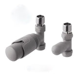 Eastbrook Biava Thermostatic Straight Radiator Valve and Lockshield - Matt Grey - 41.3026