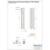 Eastbrook Charlton Vertical Designer Radiator in Matt Black