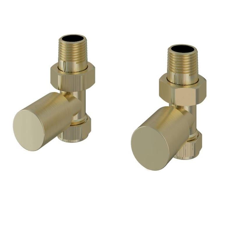 Eastbrook Straight Manual Radiator Valves (Pair) in Brushed Brass ...