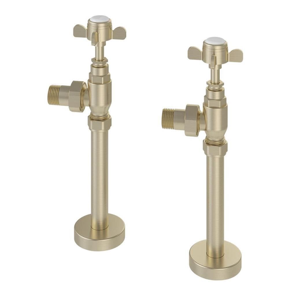 Totally Rads Radiator Valve Eastbrook Traditional Angled Manual Radiator Valve and Tail (Pair) Brushed Brass