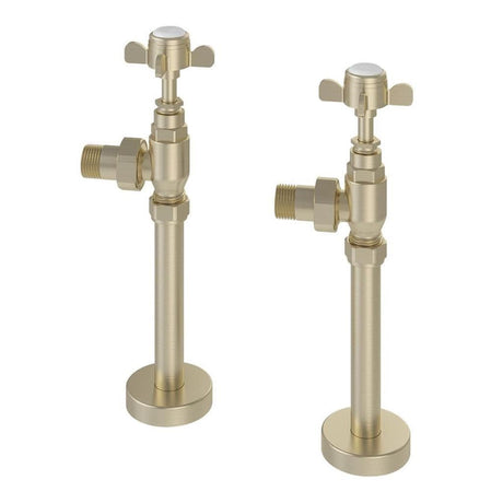 Totally Rads Radiator Valve Eastbrook Traditional Angled Manual Radiator Valve and Tail (Pair) Brushed Brass