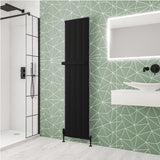Eastbrook Panel Radiator Eastbrook Kingswood Slimline Vertical Aluminium Radiator 1800 x 410mm / Matt Black