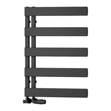 Reina Ladder Rail Reina Carpena Central Heating Aluminium Towel Rail Black / 710 x 500mm