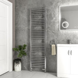 Eastbrook Ladder Rail Eastbrook Wendover Straight Vertical Heated Towel Rail in Polished Stainless Steel 1800 x 500 / Dual Fuel