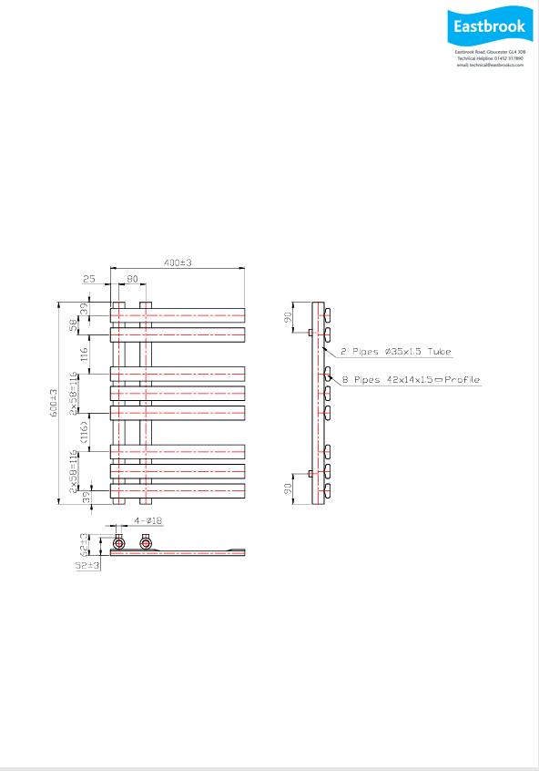 Eastbrook Designer Towel Radiator Eastbrook Leonardo Straight Vertical Heated Towel Rail in Chrome