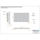 Eastbrook Flat Panel Radiators Eastbrook Charlton Horizontal Designer Radiator in Matt Anthracite