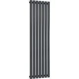 Aquarius Bathrooms Column Radiator Aquarius Athens Single Vertical Column Radiator in Anthracite 1600 x420mm