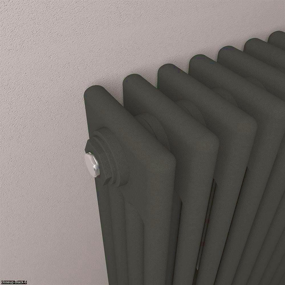 Eastbrook Column Radiator Eastbrook Rivassa Traditional 4 Column Radiator in Matt Black