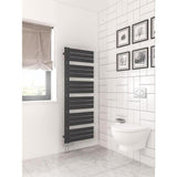 Eastbrook Designer Towel Radiator Eastbrook Helmsley Straight Vertical Designer Towel Rail in Matt Black 1640 x 600 / Electric Only