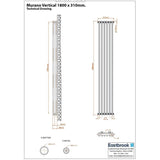 Eastbrook Column Radiator Eastbrook Murano Vertical Designer Radiator in Matt Anthracite