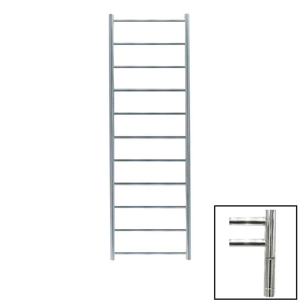 JIS Ladder Rail JIS Sussex Ardingly Vertical Stainless Steel Heated Towel Rail Electric Only with Cylindrical Adjustable Element / Polished Chrome