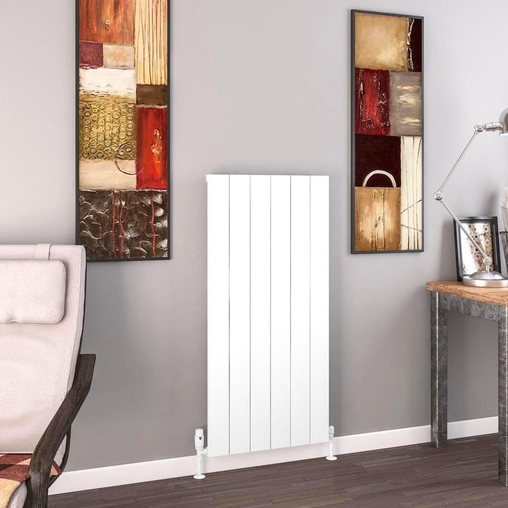 Eastbrook Panel Radiator Eastbrook Charlton Vertical Designer Radiator in Matt White 1200 x 565 / Electric Only
