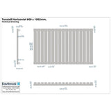 Eastbrook Panel Radiator Eastbrook Tunstall Straight Horizontal Designer Radiator in Matt Black