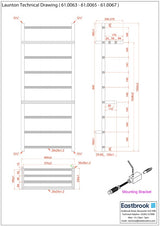 Eastbrook Designer Towel Radiator Eastbrook Launton Straight Vertical Heated Towel Rail in Matt Anthracite