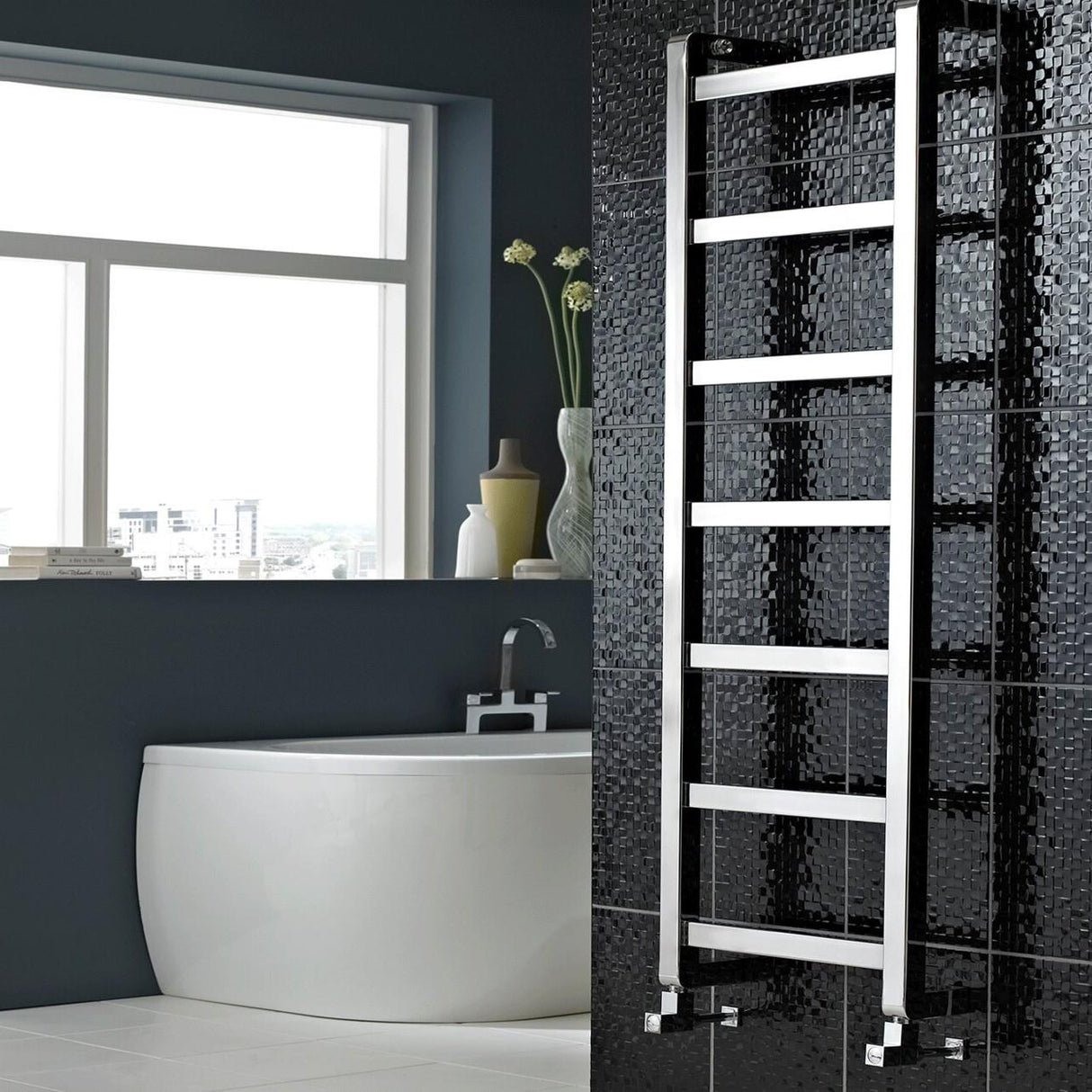 Vogue Boxa Straight Designer Towel Radiator in Chrome