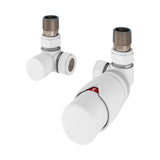 Eastbrook Radiator Valve Eastbrook Darlington Corner Thermostatic Radiator Valve with Lockshield (Pair) Matt White