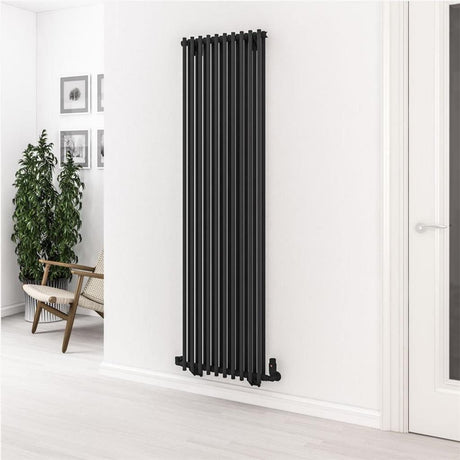 Eastbrook Column Radiator Eastbrook Murano Vertical Designer Radiator in Matt Black 1800 x 510mm