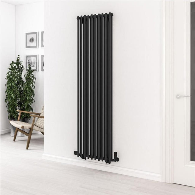 Eastbrook Column Radiator Eastbrook Murano Vertical Designer Radiator in Matt Black 1800 x 510mm