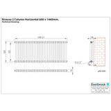 Eastbrook Rivassa Traditional 2 Column Radiator in Matt Black