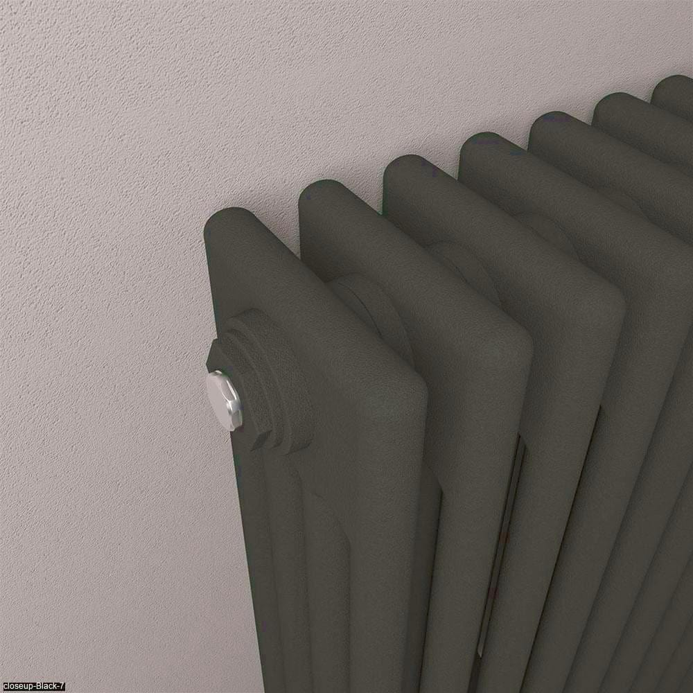 Eastbrook Column Radiator Eastbrook Rivassa Traditional 4 Column Radiator in Matt Black