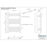 Eastbrook Wendover Straight Vertical Heated Towel Rail in Matt Black